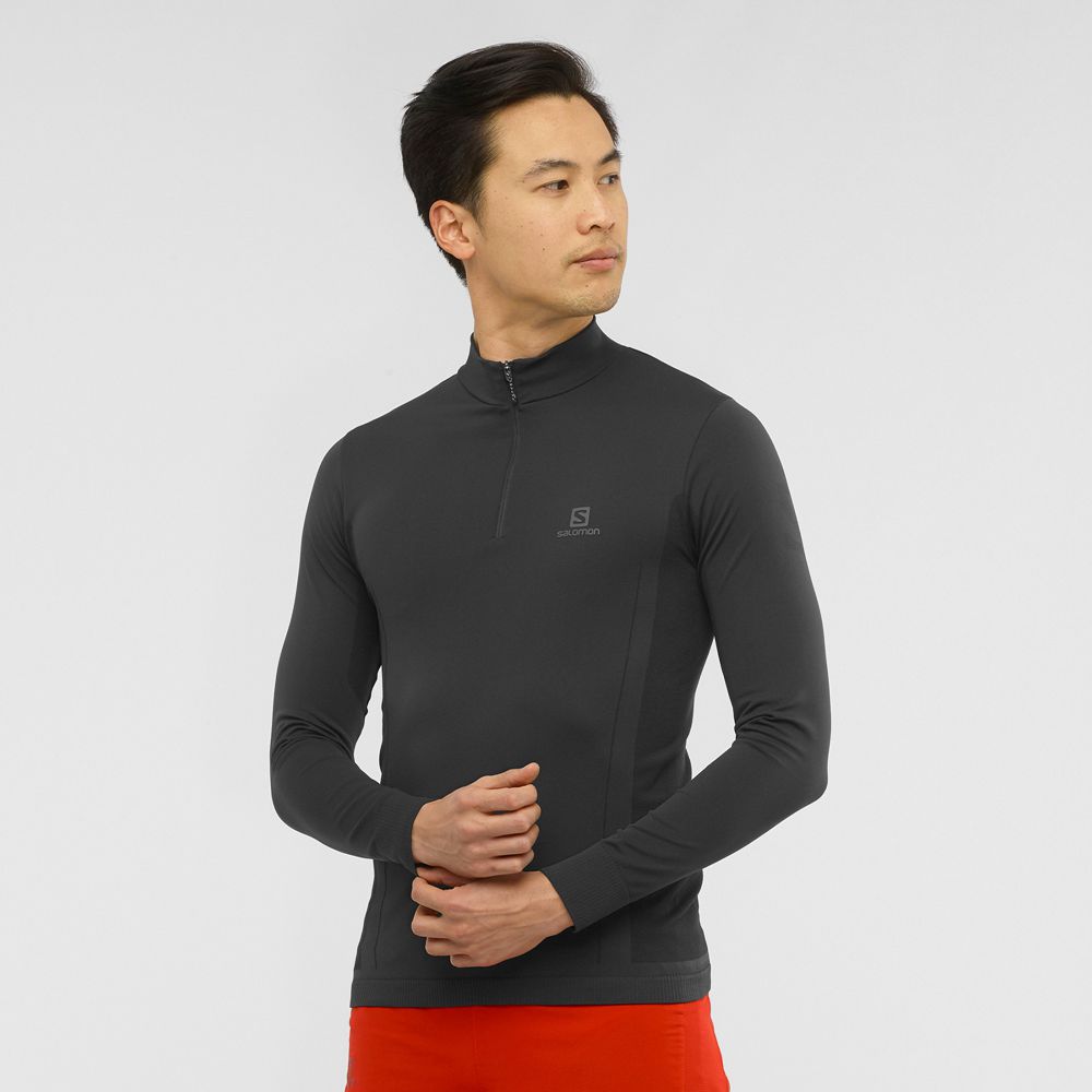 Salomon Israel ESSENTIAL SEAMLESS - Mens Midlayers - Black (JPHQ-03142)